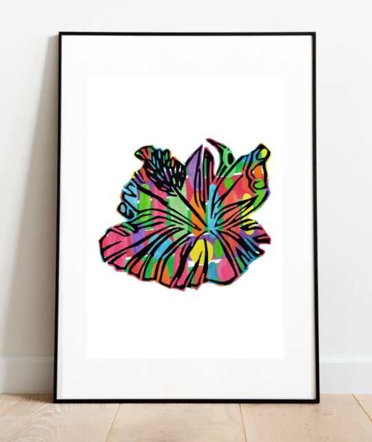 Hibiscus Rocks Art Print