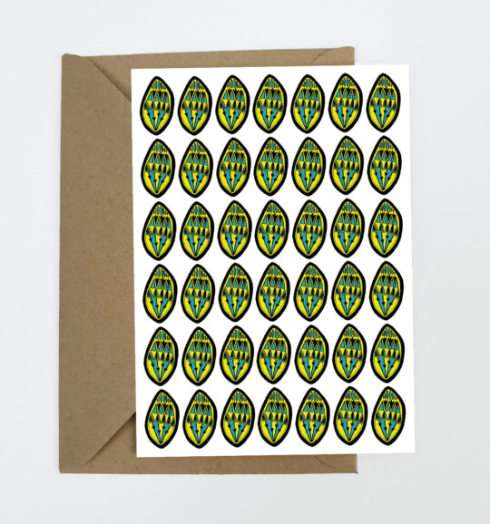 Yellow & Teal Shield Greeting Card