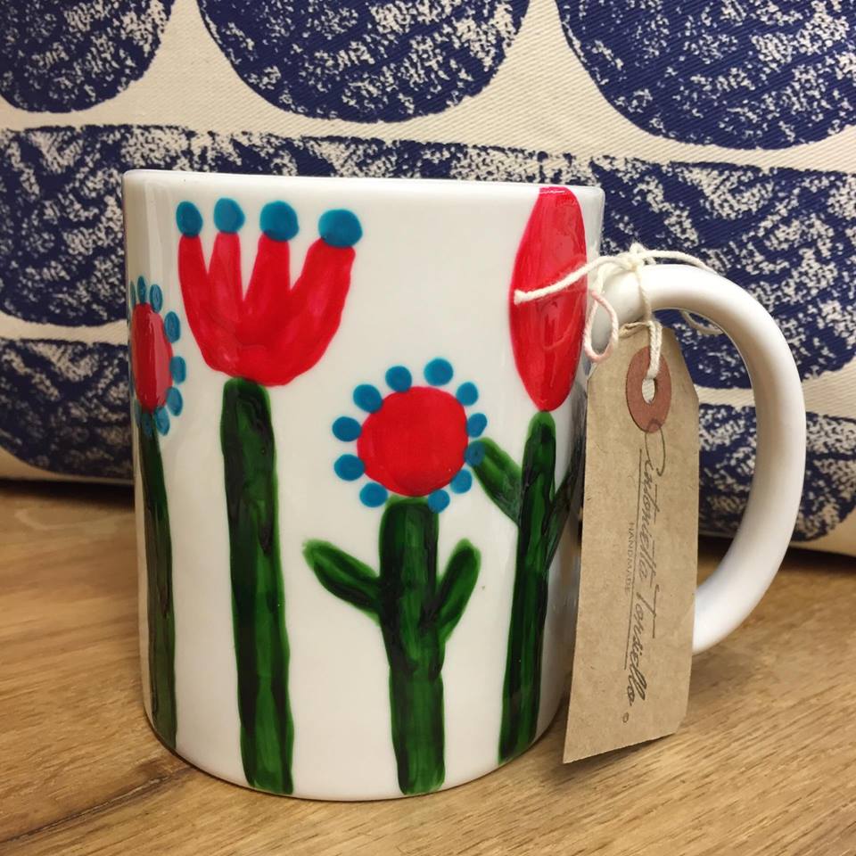 Floral hand painted mug