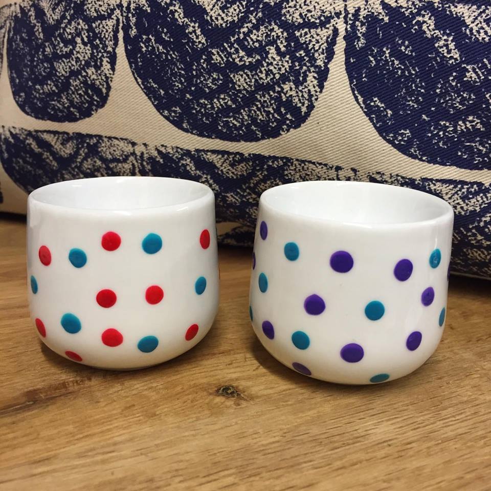 Red Blue & Purple Egg Cups