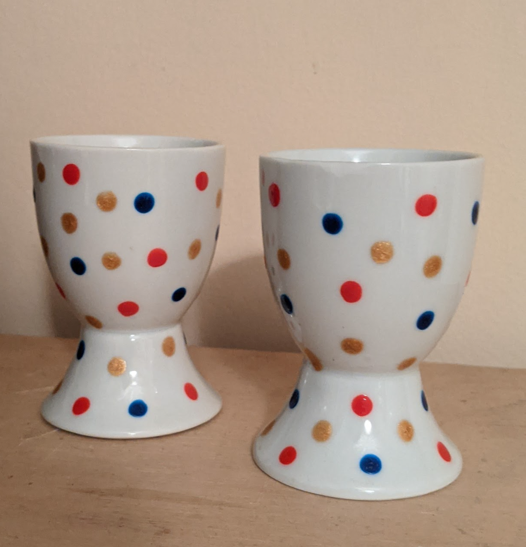 Navy, Red, Gold Egg Cups