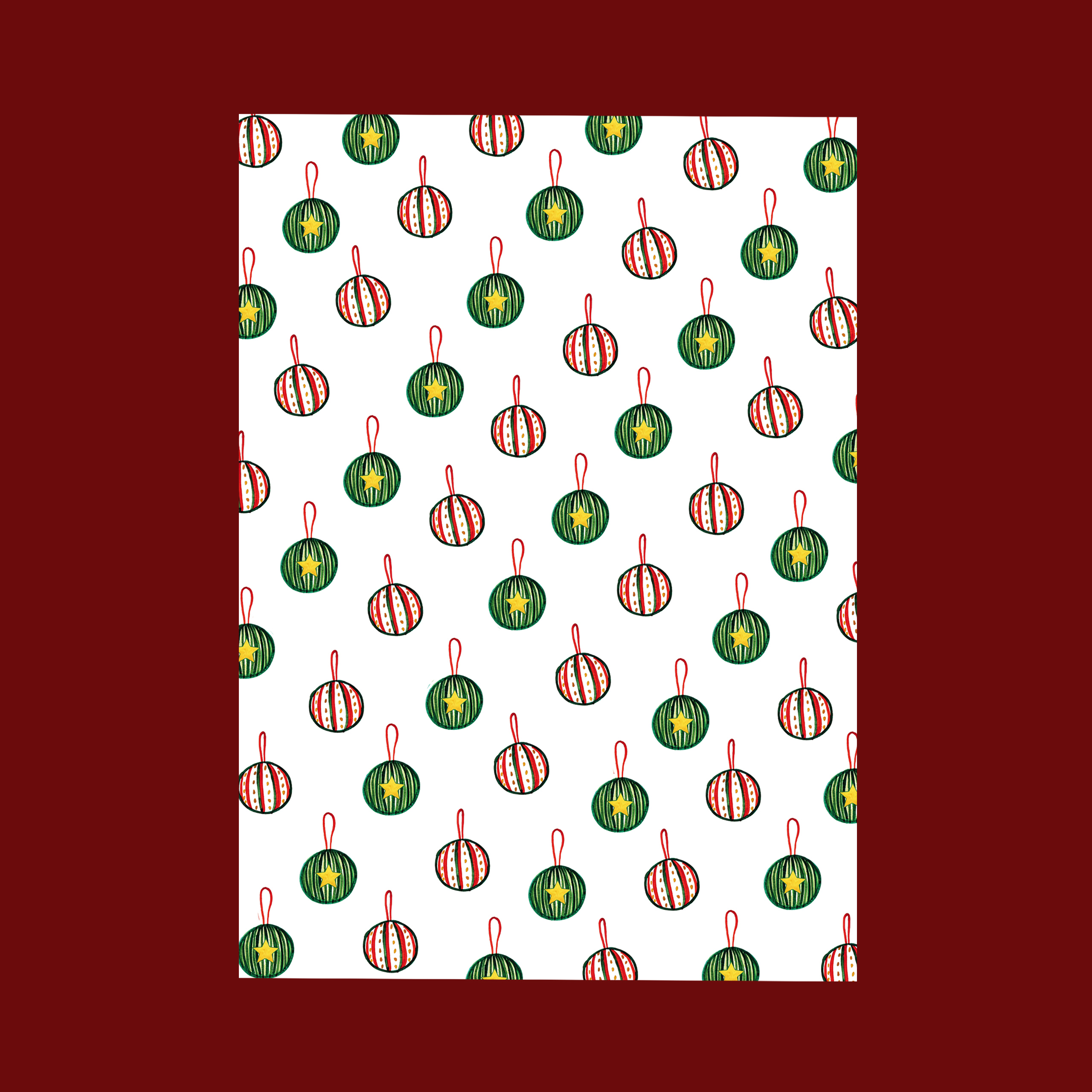 Christmas Baubles Wrapping Paper Set